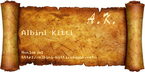 Albini Kitti névjegykártya