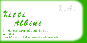 kitti albini business card